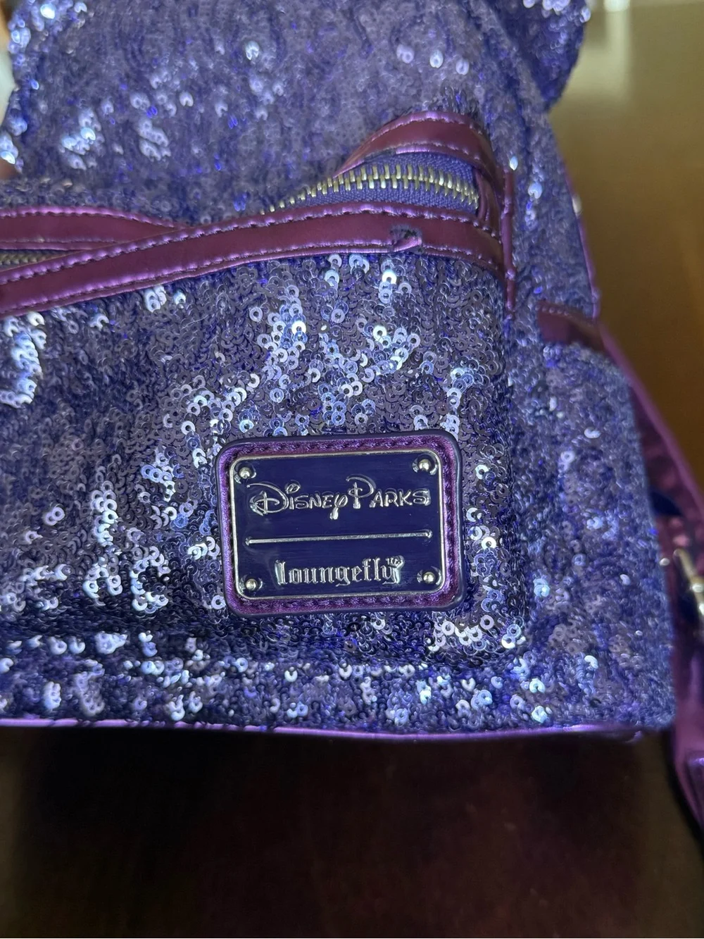 Loungefly Disney Parks Purple Potion Sequin Mini Backpack